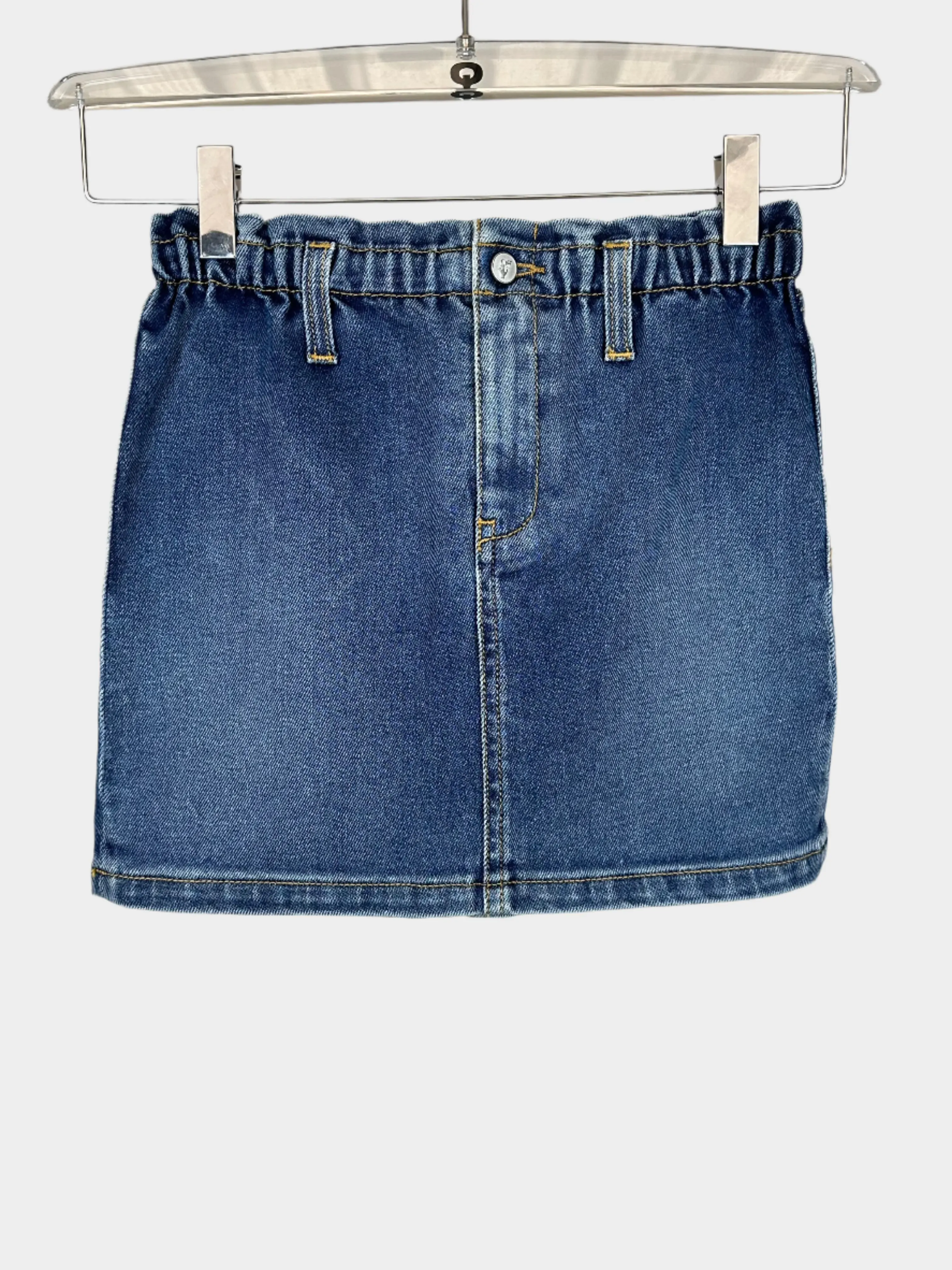 Curled Waist Denim Skirt