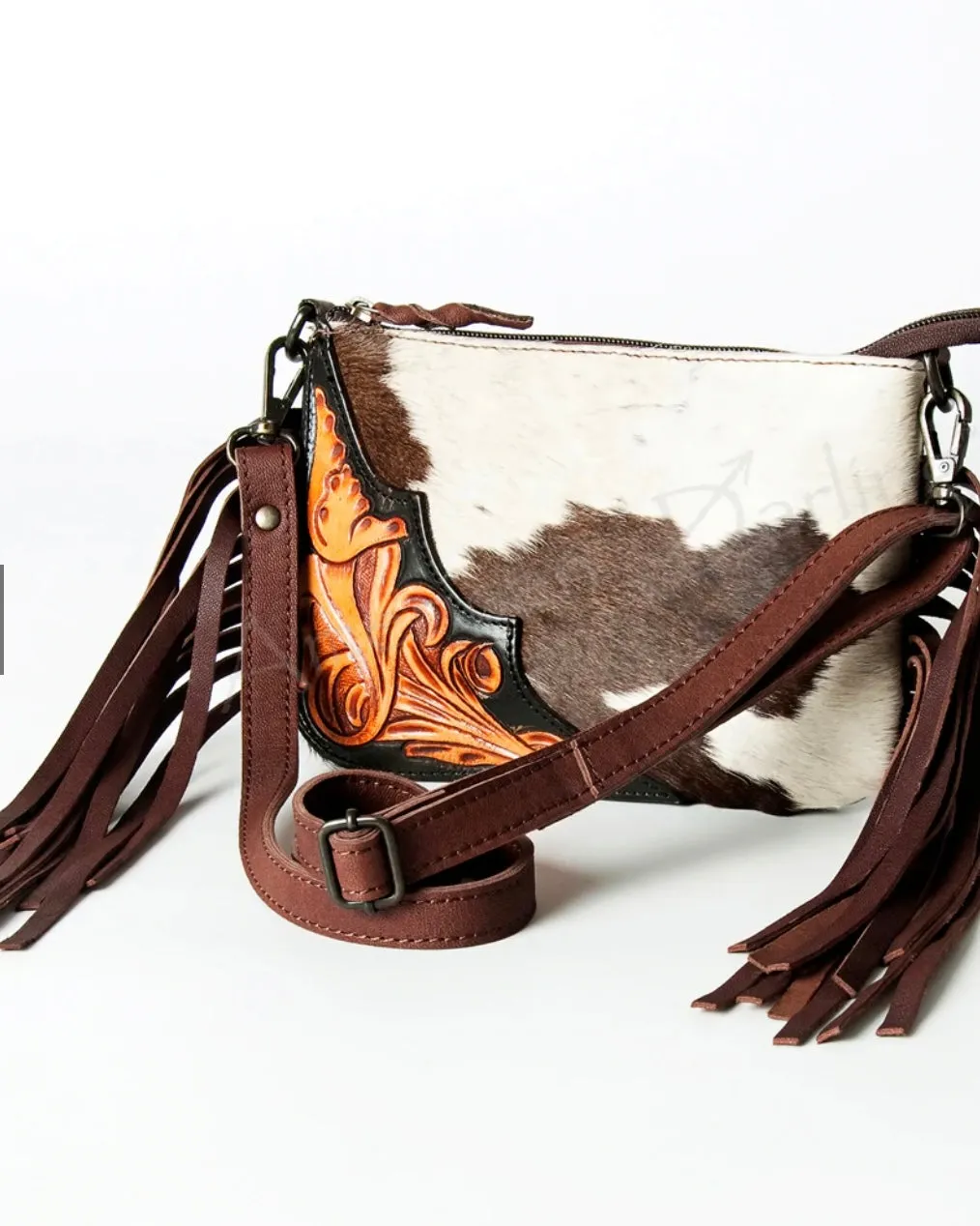 “Dakota” Calf Hair Fringe Crossbody