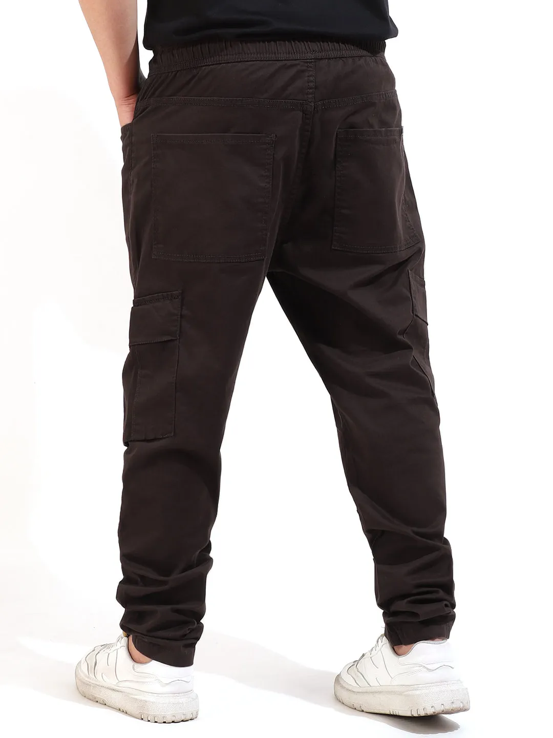 Dark Brown Coated Cotton Cargo