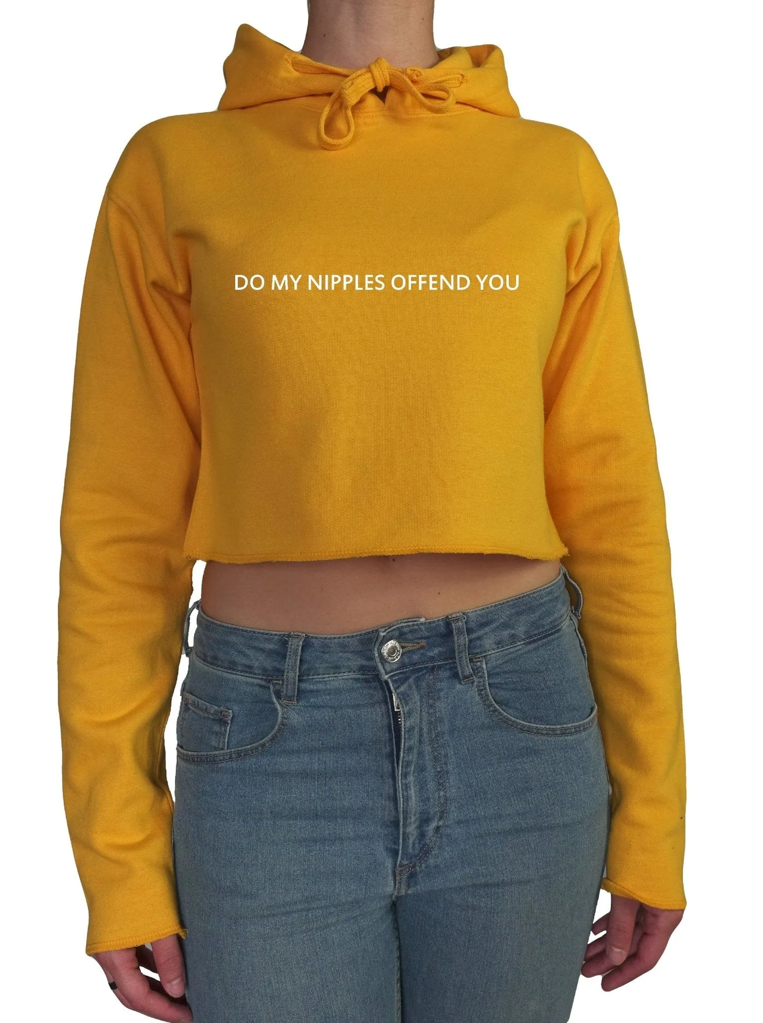 Do my nipples offend you || Organic Cotton || Crop Hoodie