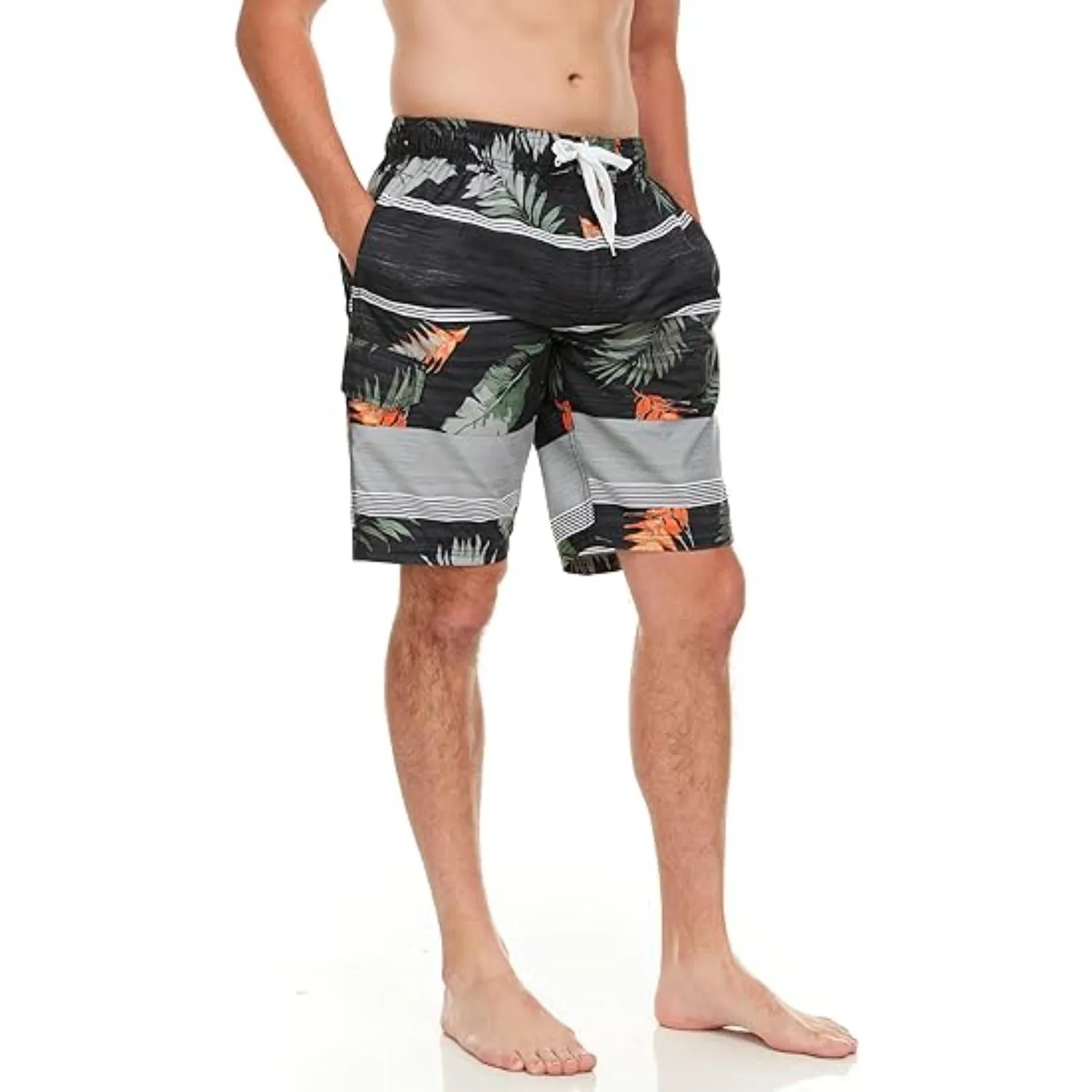 Drawstring Side Pocketed Swim Shorts