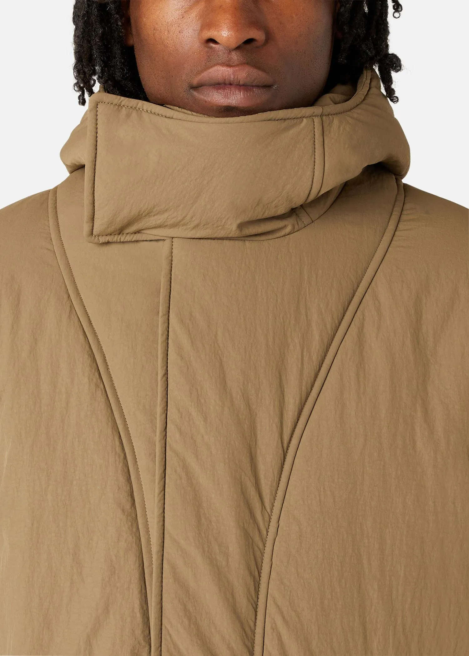 FILLED PARKA MID BROWN