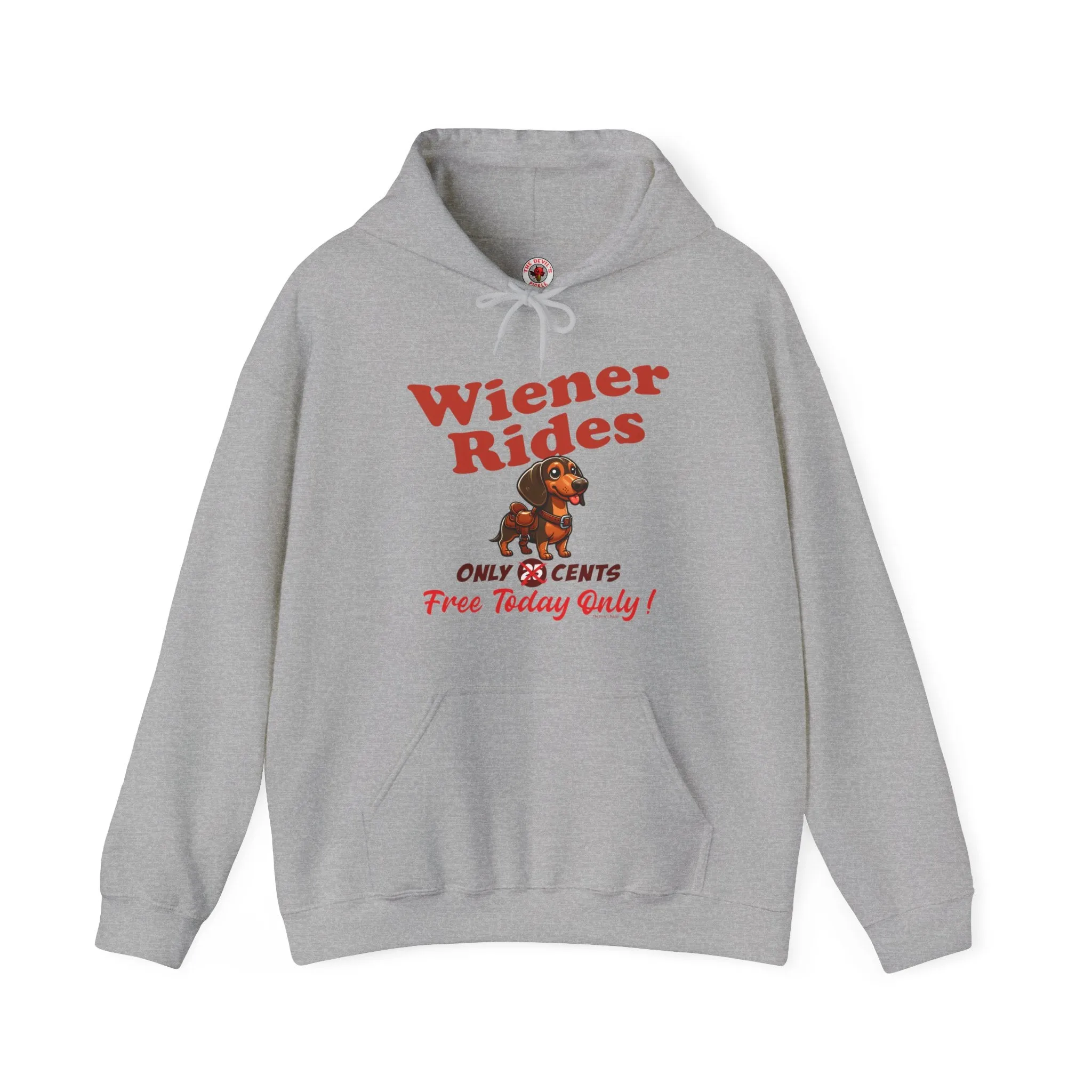 Free Wiener Rides Hooded Sweatshirt