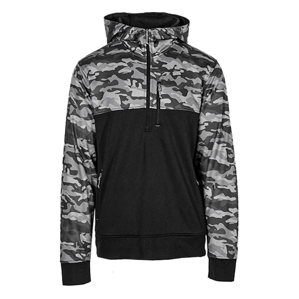 Half Zip Performance Hoodie | Blackout Military Camo