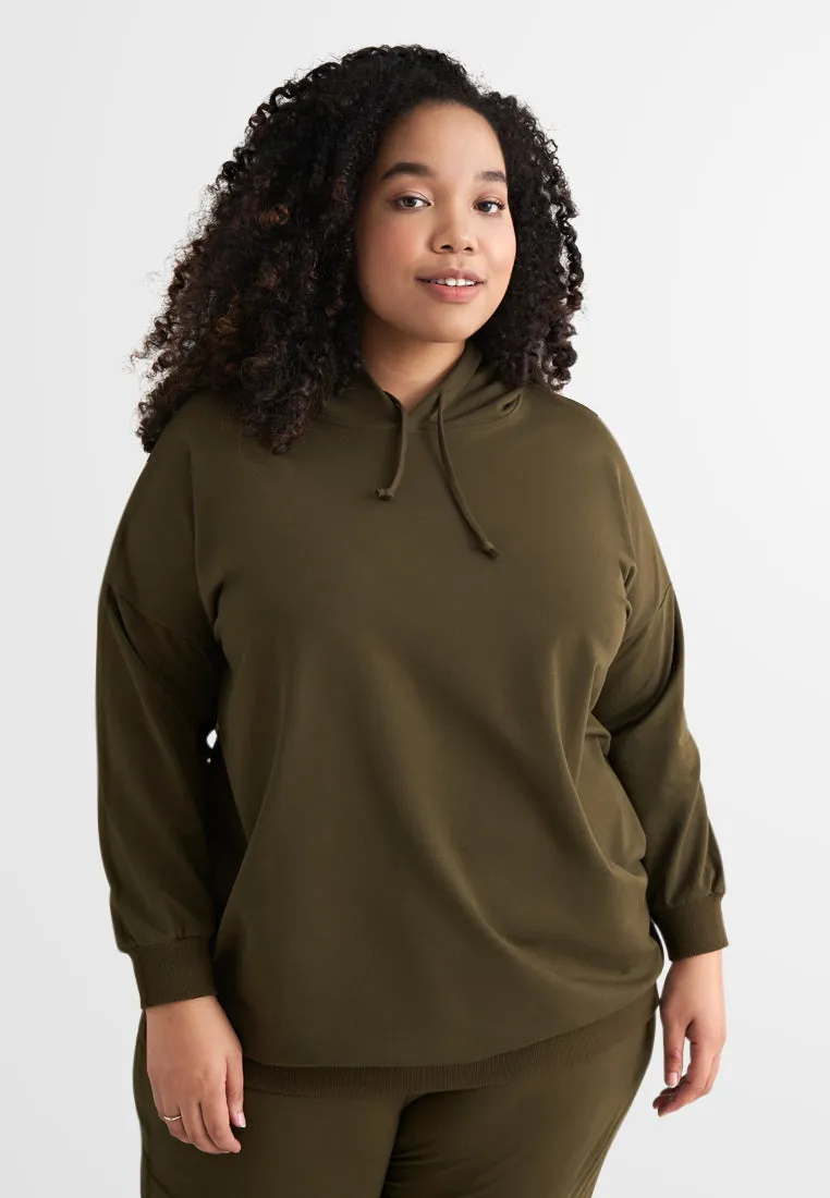 Halsey Long Sleeve Hoodie Top - Green