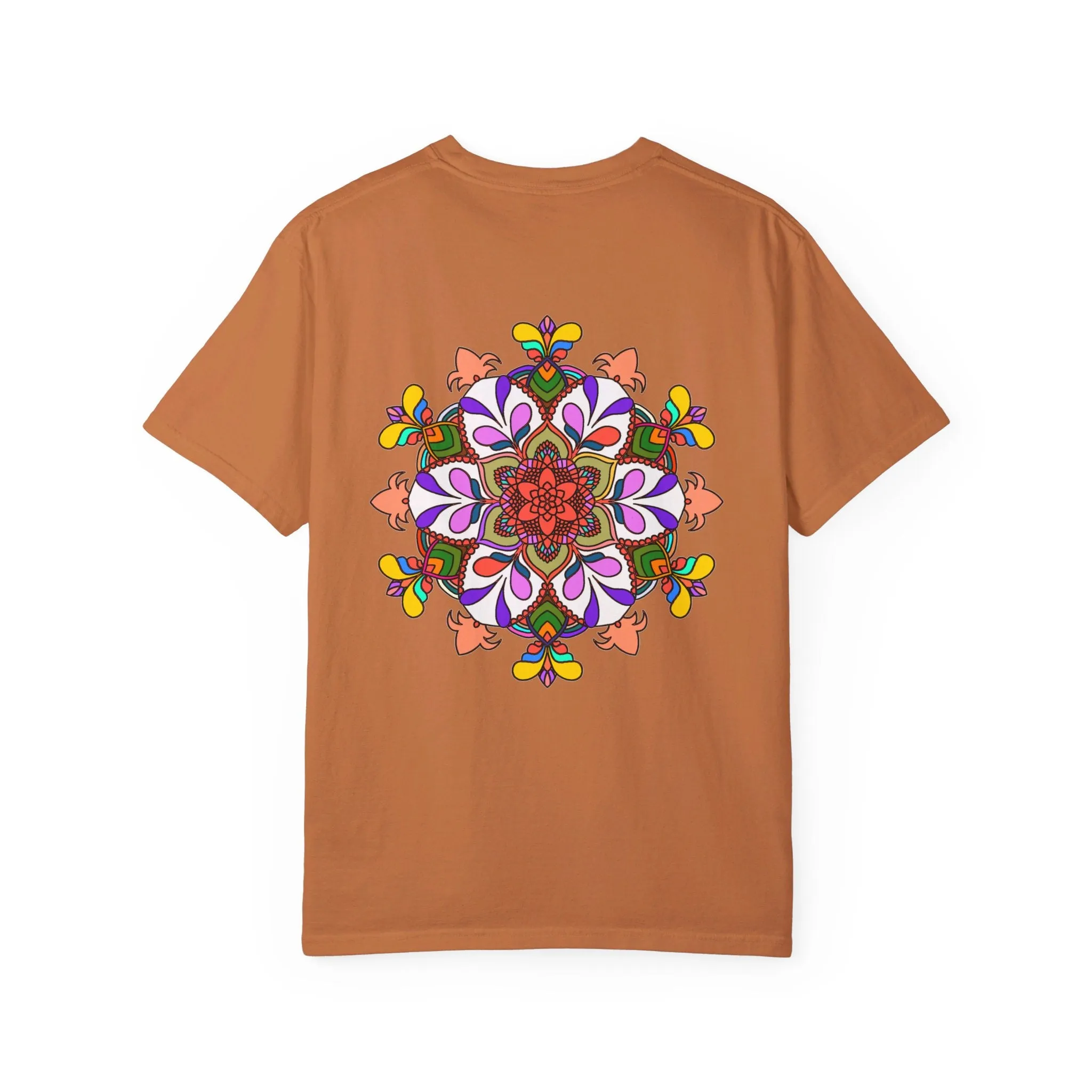 Hand-Drawn Mandala Art T-Shirt - 100% Ring-Spun Cotton - Garment-Dyed for Extra Comfort