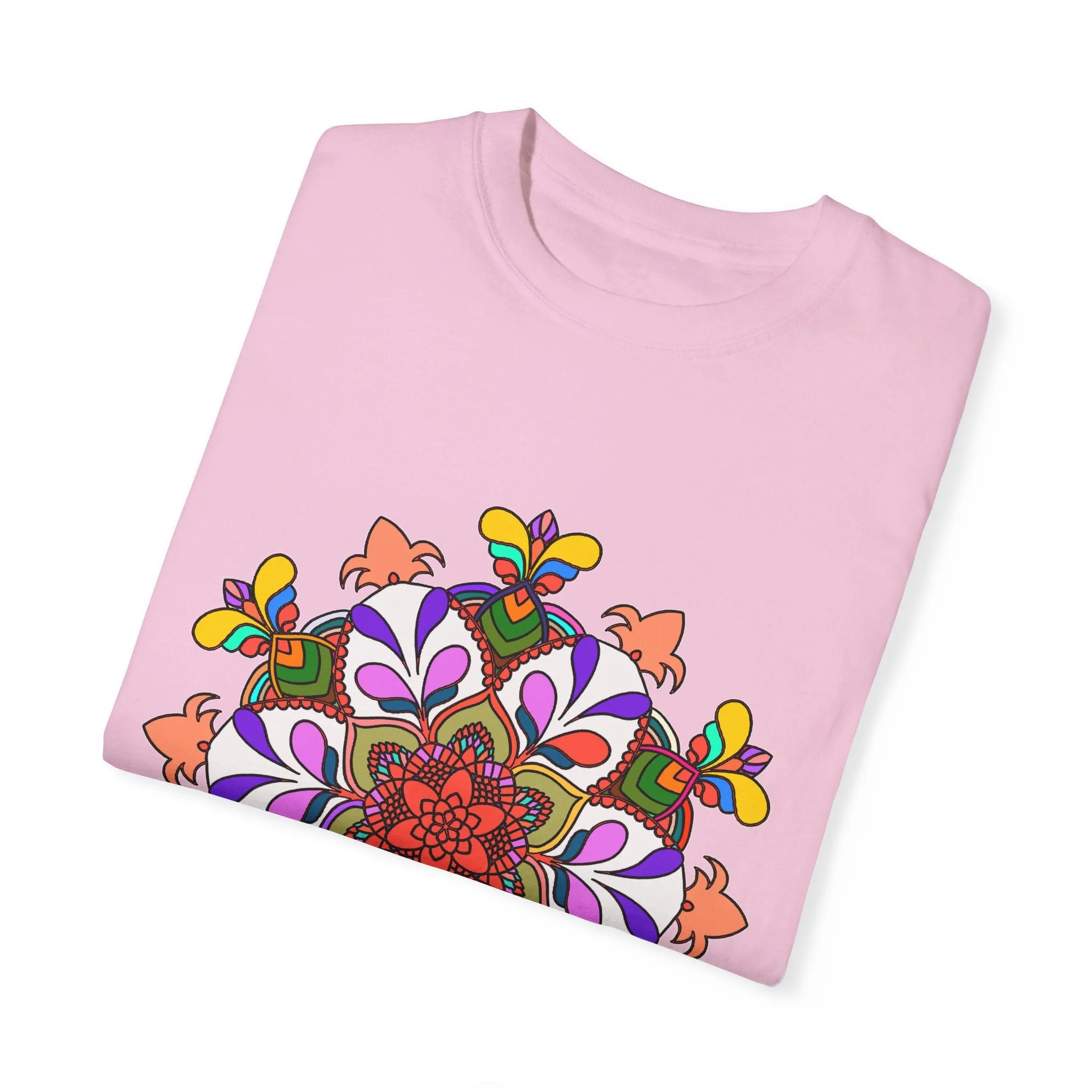 Hand-Drawn Mandala Art T-Shirt - 100% Ring-Spun Cotton - Garment-Dyed for Extra Comfort