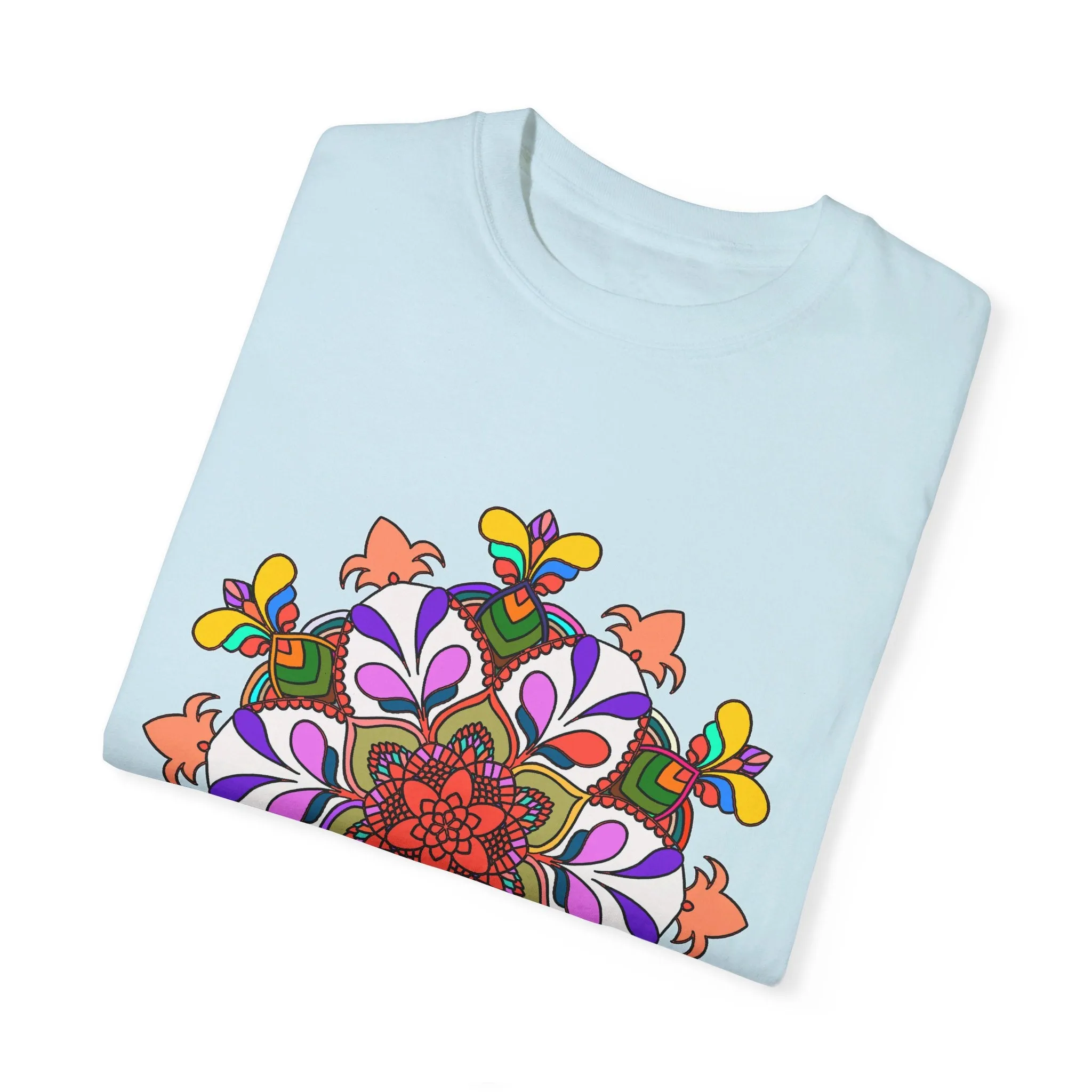 Hand-Drawn Mandala Art T-Shirt - 100% Ring-Spun Cotton - Garment-Dyed for Extra Comfort