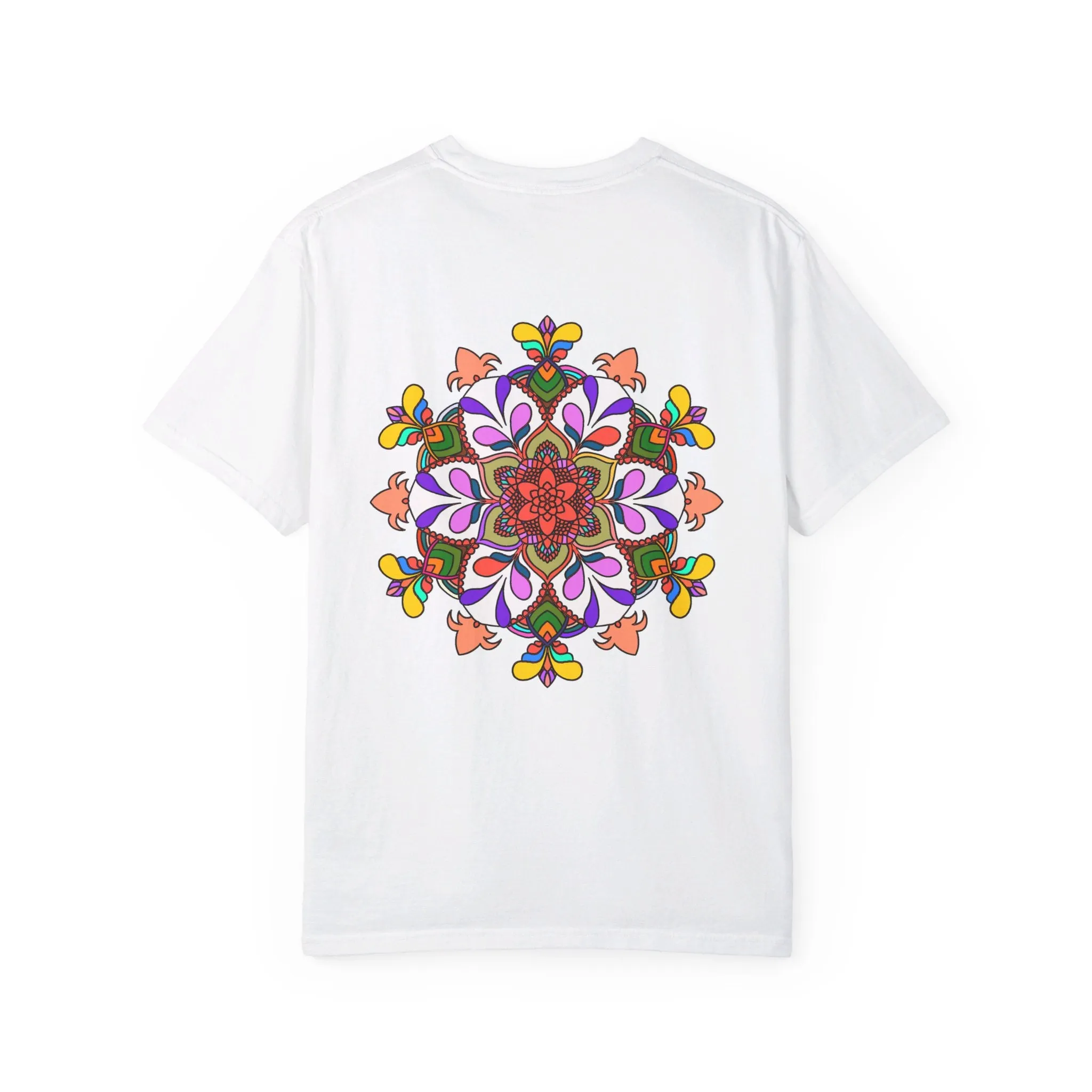 Hand-Drawn Mandala Art T-Shirt - 100% Ring-Spun Cotton - Garment-Dyed for Extra Comfort