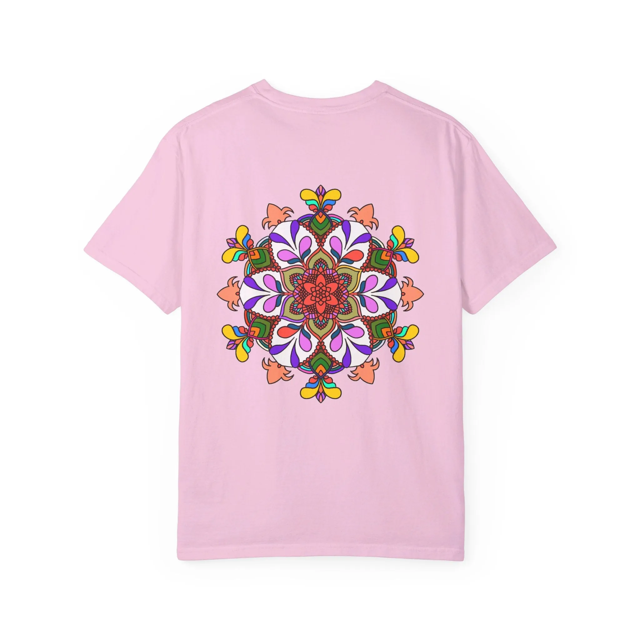 Hand-Drawn Mandala Art T-Shirt - 100% Ring-Spun Cotton - Garment-Dyed for Extra Comfort