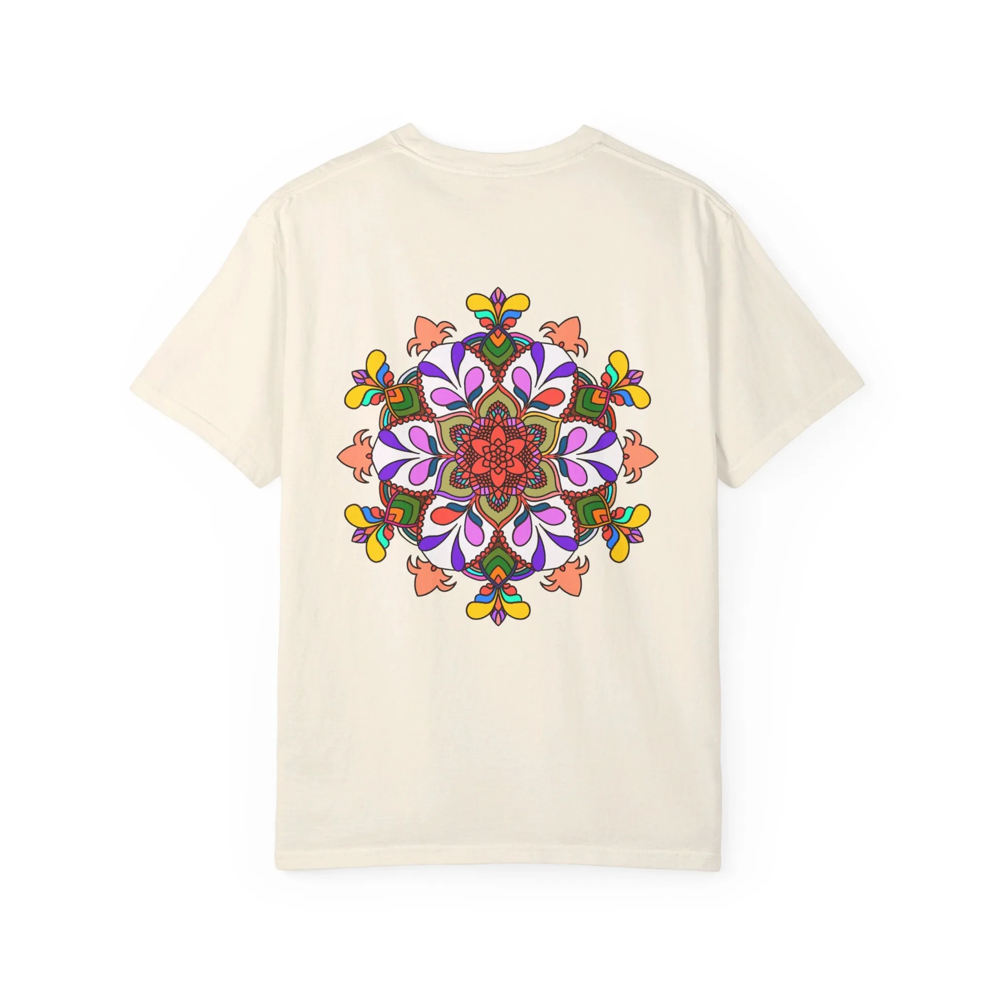 Hand-Drawn Mandala Art T-Shirt - 100% Ring-Spun Cotton - Garment-Dyed for Extra Comfort