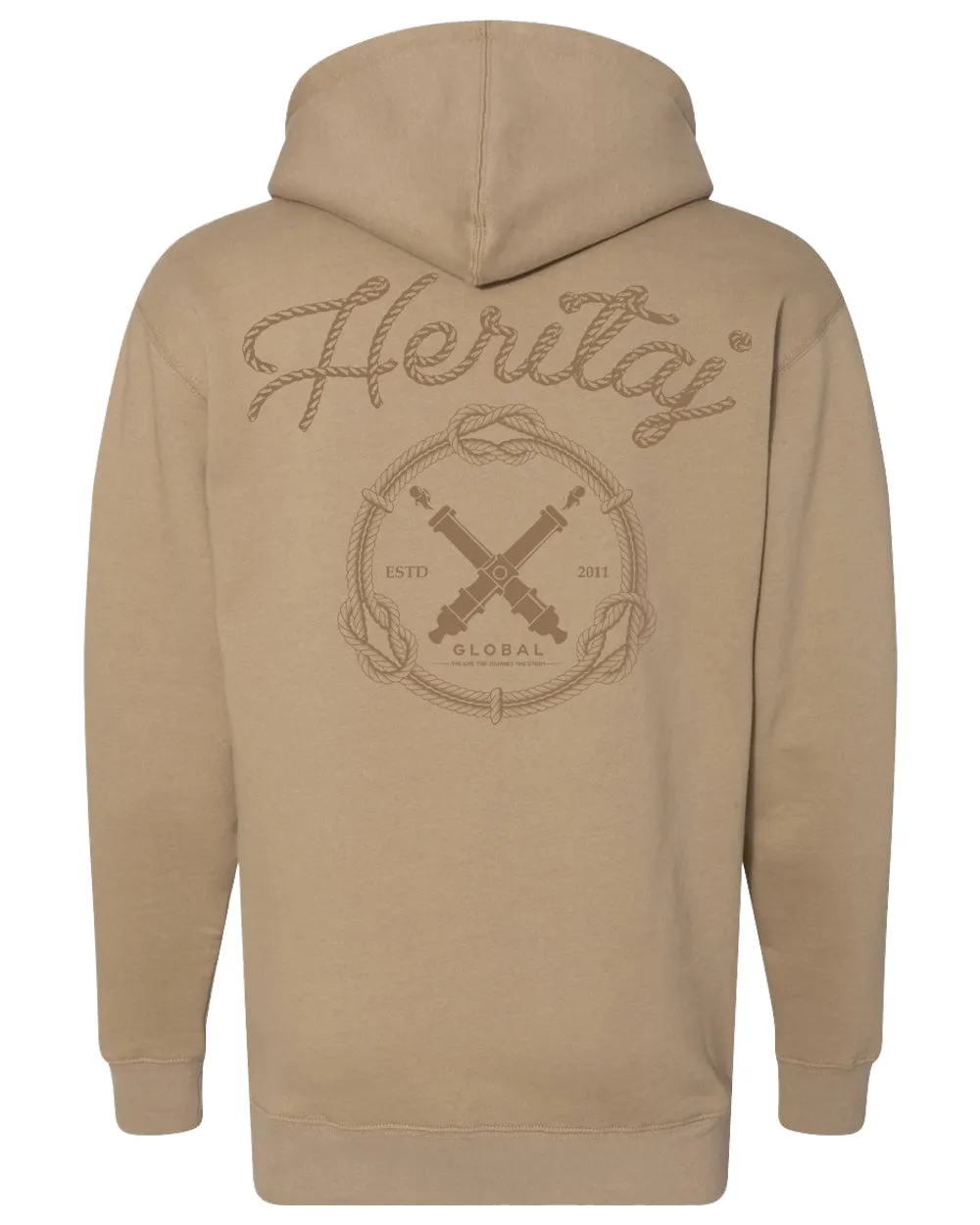 HERITAJ CANNONS ROPE ((PIGMENT-DYED) HOODIE-BRN