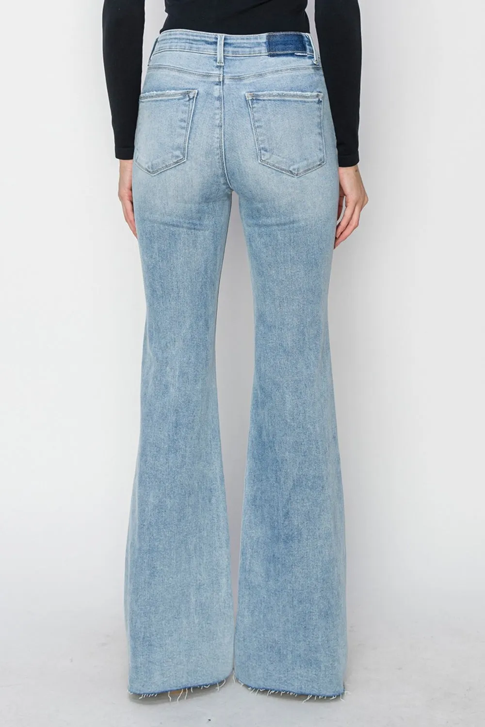 High Rise Raw Cut Bootcut Jeans