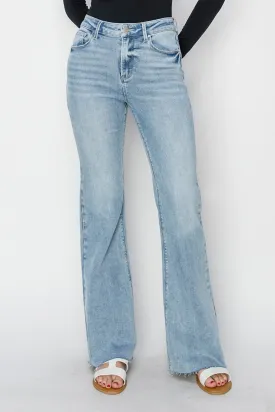 High Rise Raw Cut Bootcut Jeans