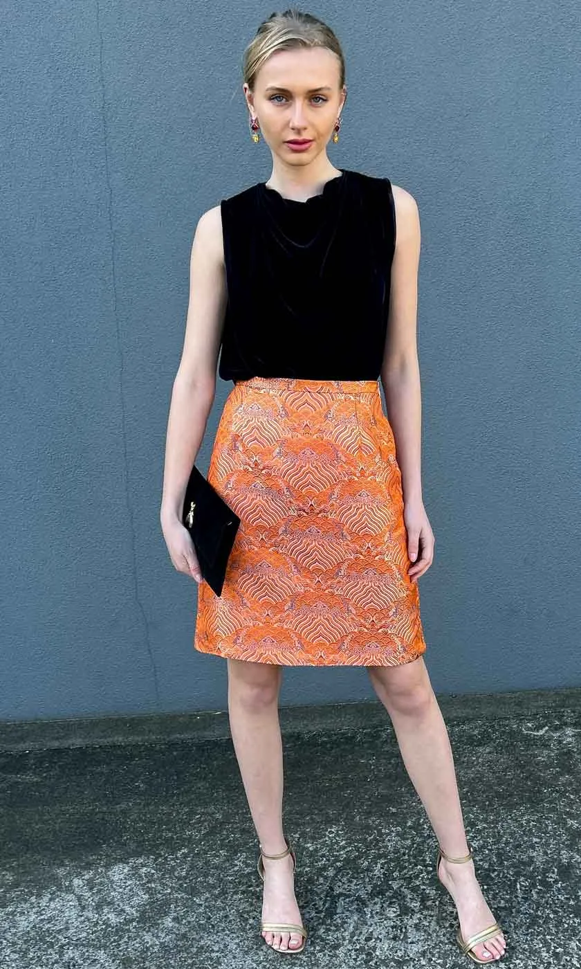 HOSS Silk Azlan Skirt - Mandarin