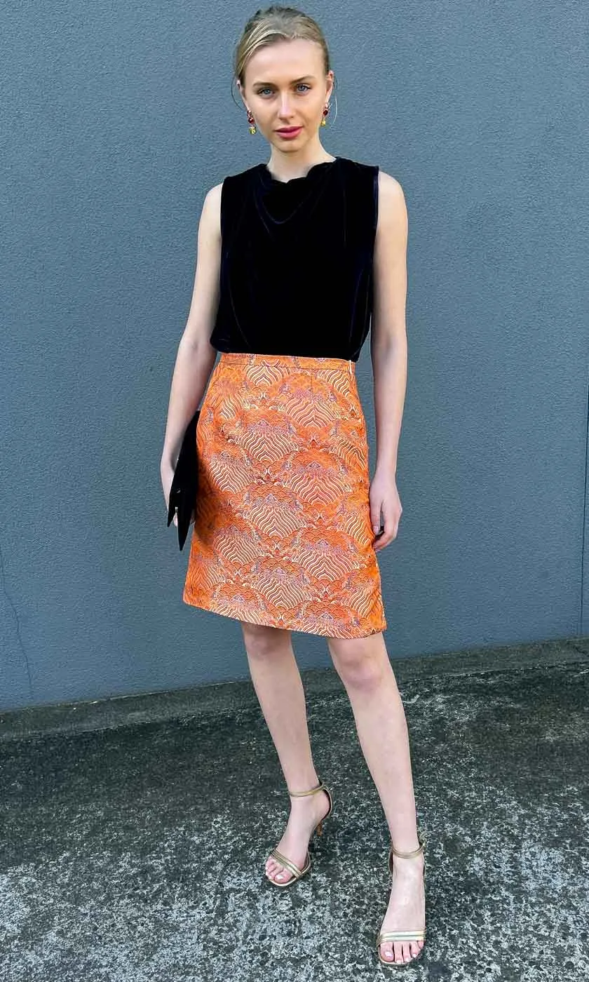 HOSS Silk Azlan Skirt - Mandarin