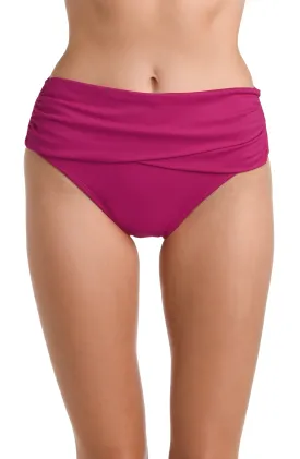 Island Goddess Mid-Waist Sash Band Bottom - Magenta