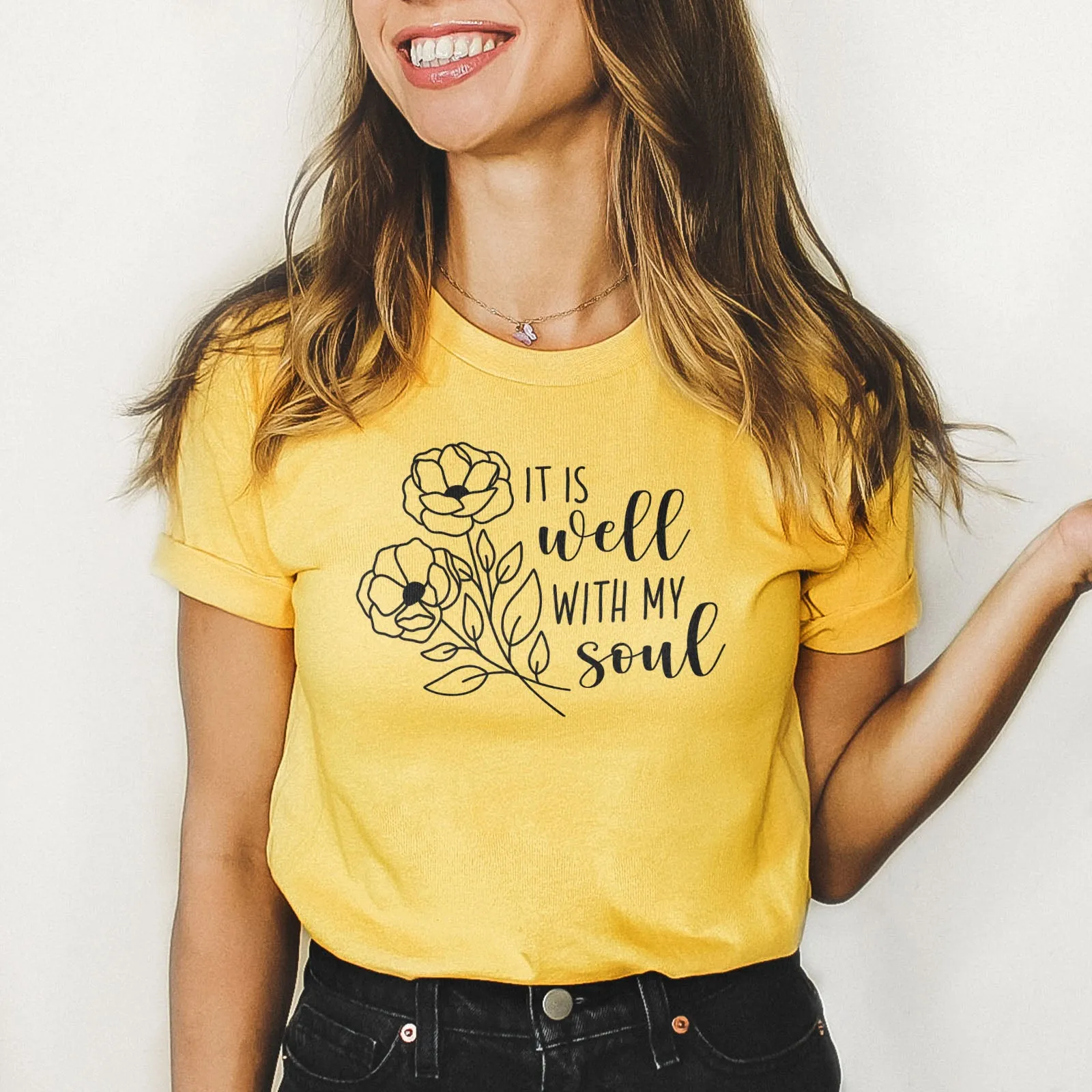 It Is Well With My Soul - Flowers Tee