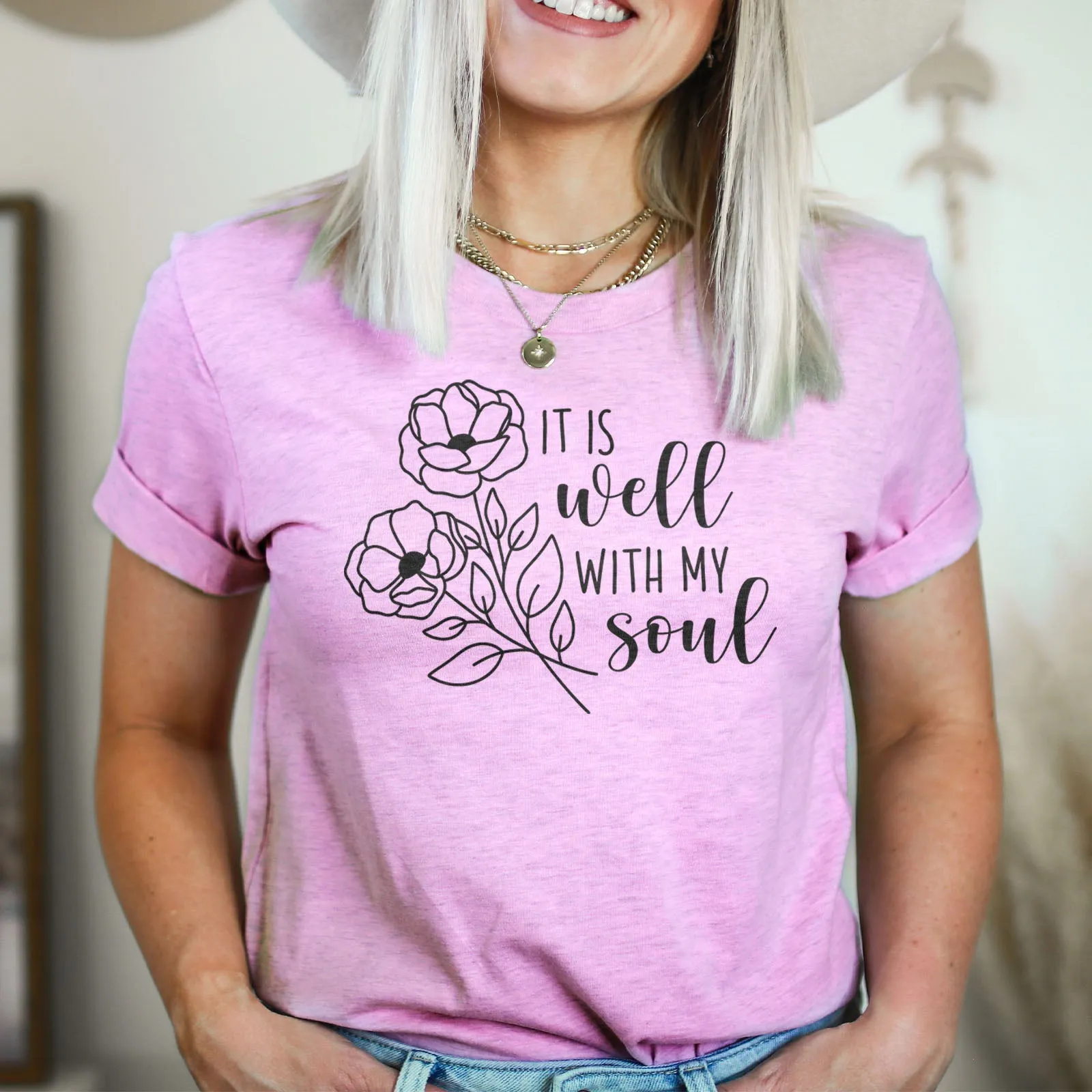 It Is Well With My Soul - Flowers Tee