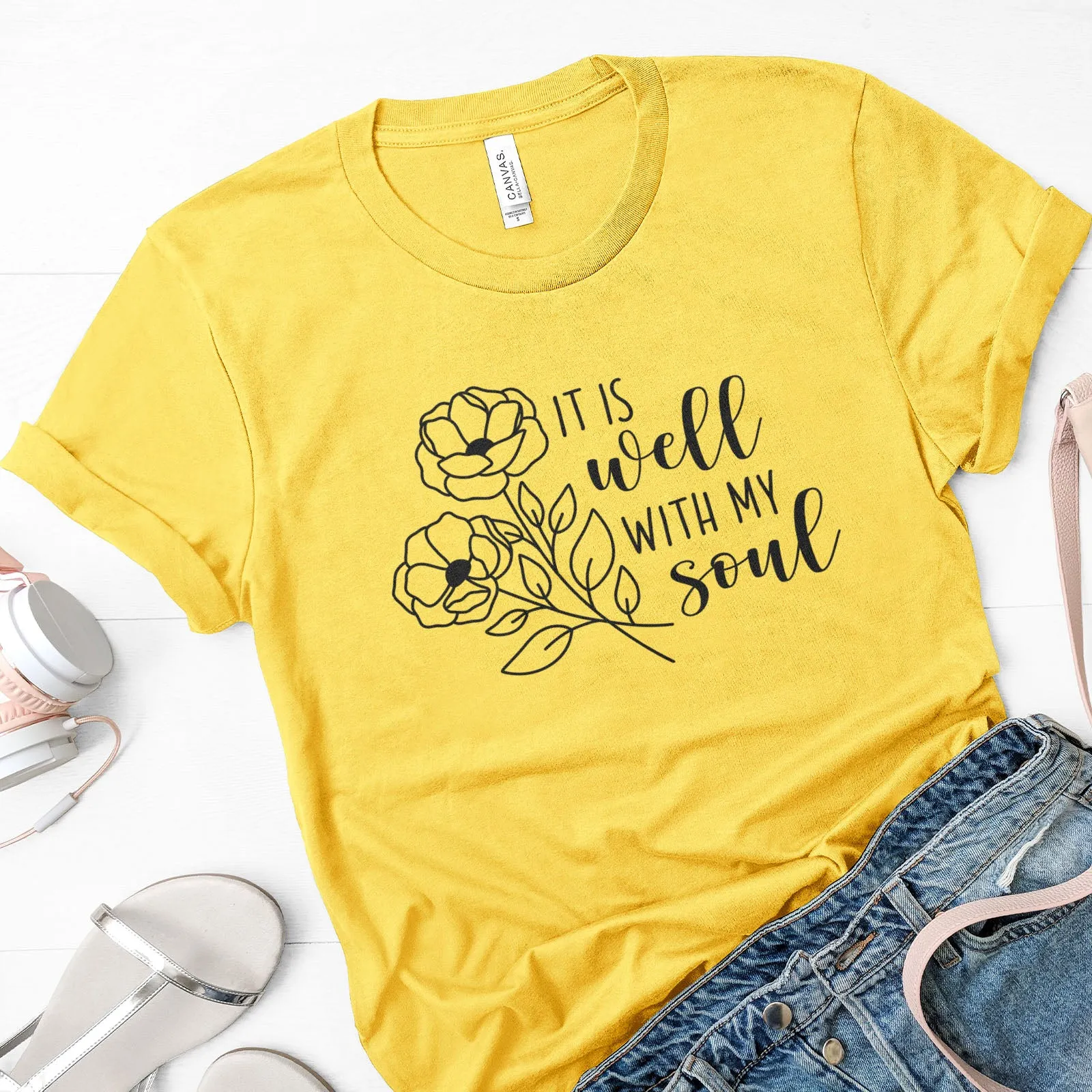 It Is Well With My Soul - Flowers Tee