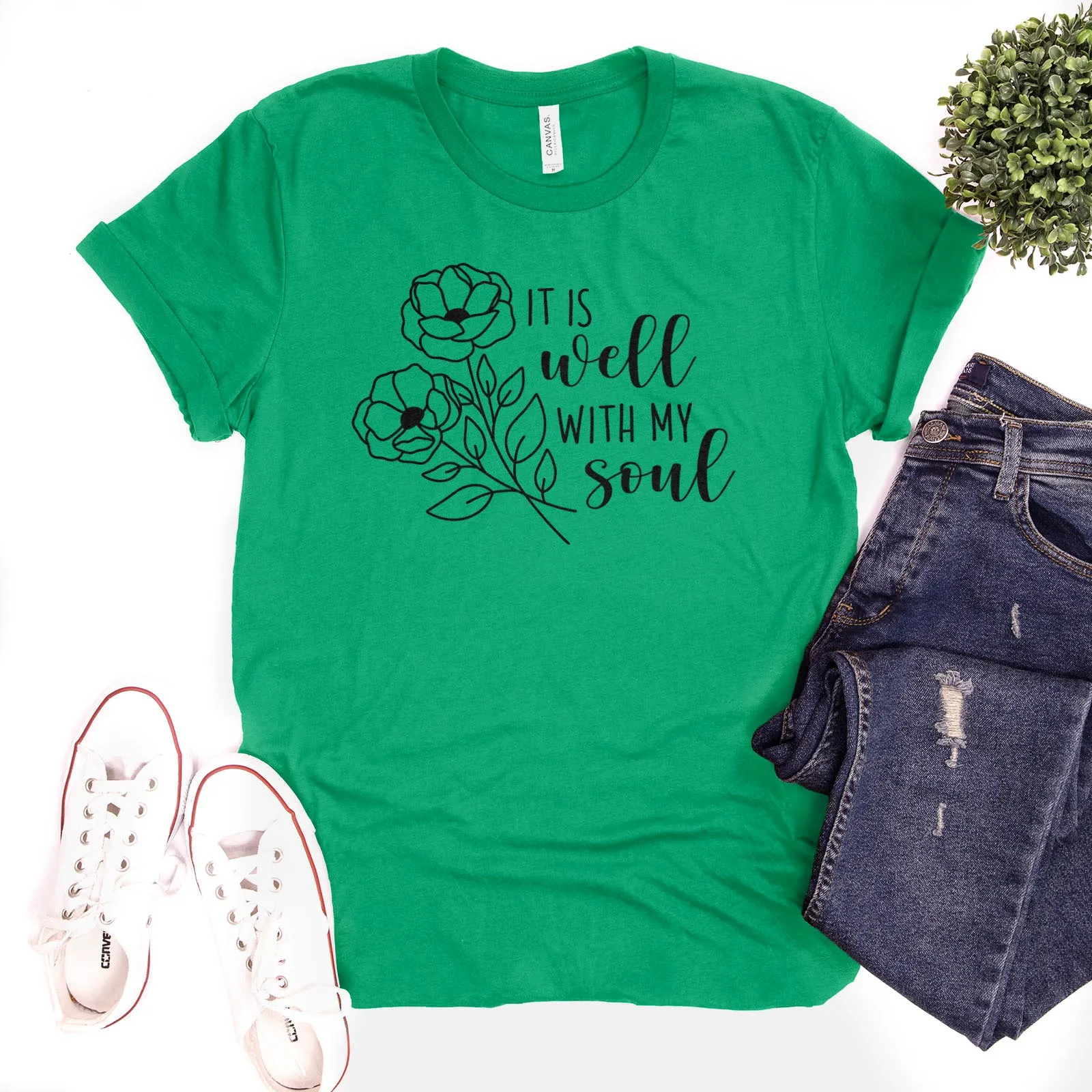 It Is Well With My Soul - Flowers Tee