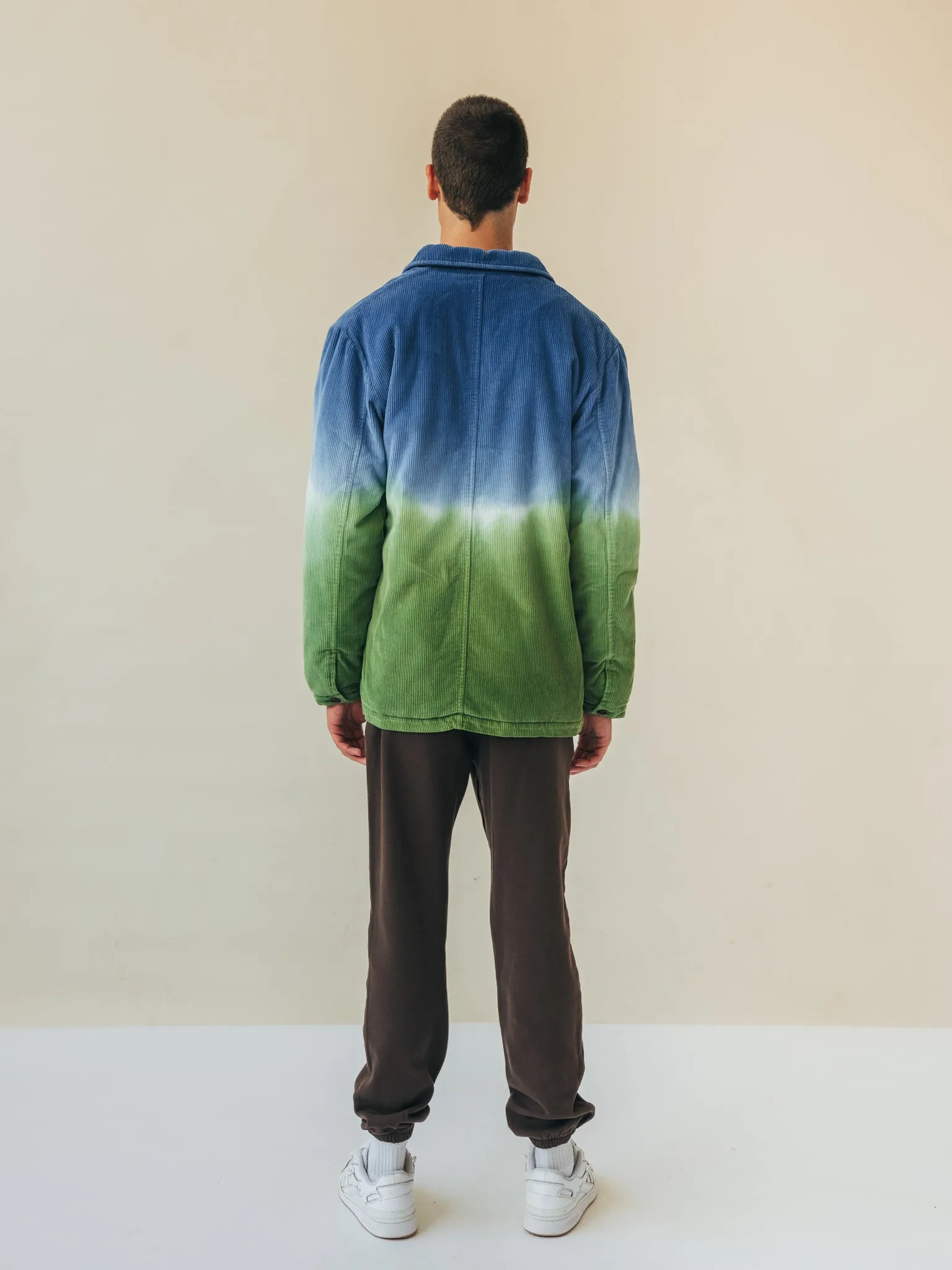 JACKET CORDUROY GRADIENT TURTLE GREEN & STEEL BLUE