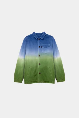 JACKET CORDUROY GRADIENT TURTLE GREEN & STEEL BLUE