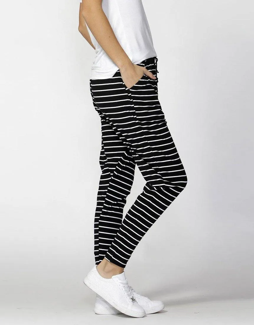 Jade Lounge Pants - Black/White Stripe