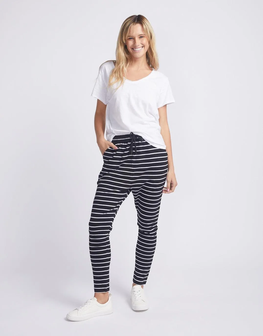 Jade Lounge Pants - Black/White Stripe