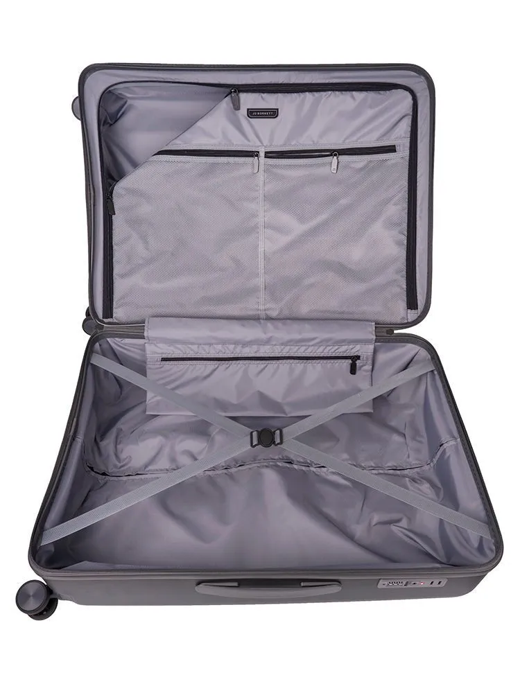 Jo Borkett Gatsby Large 4 Wheel Trolley Case | Charcoal