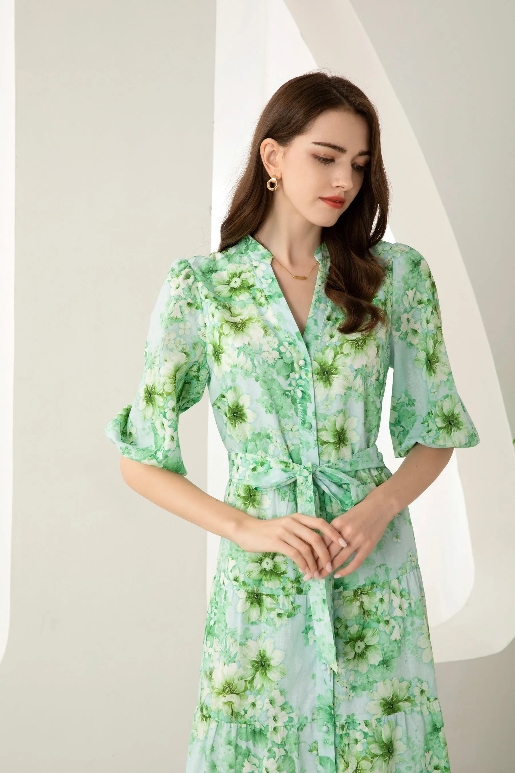 Liat Floral Dress - Green - GDS