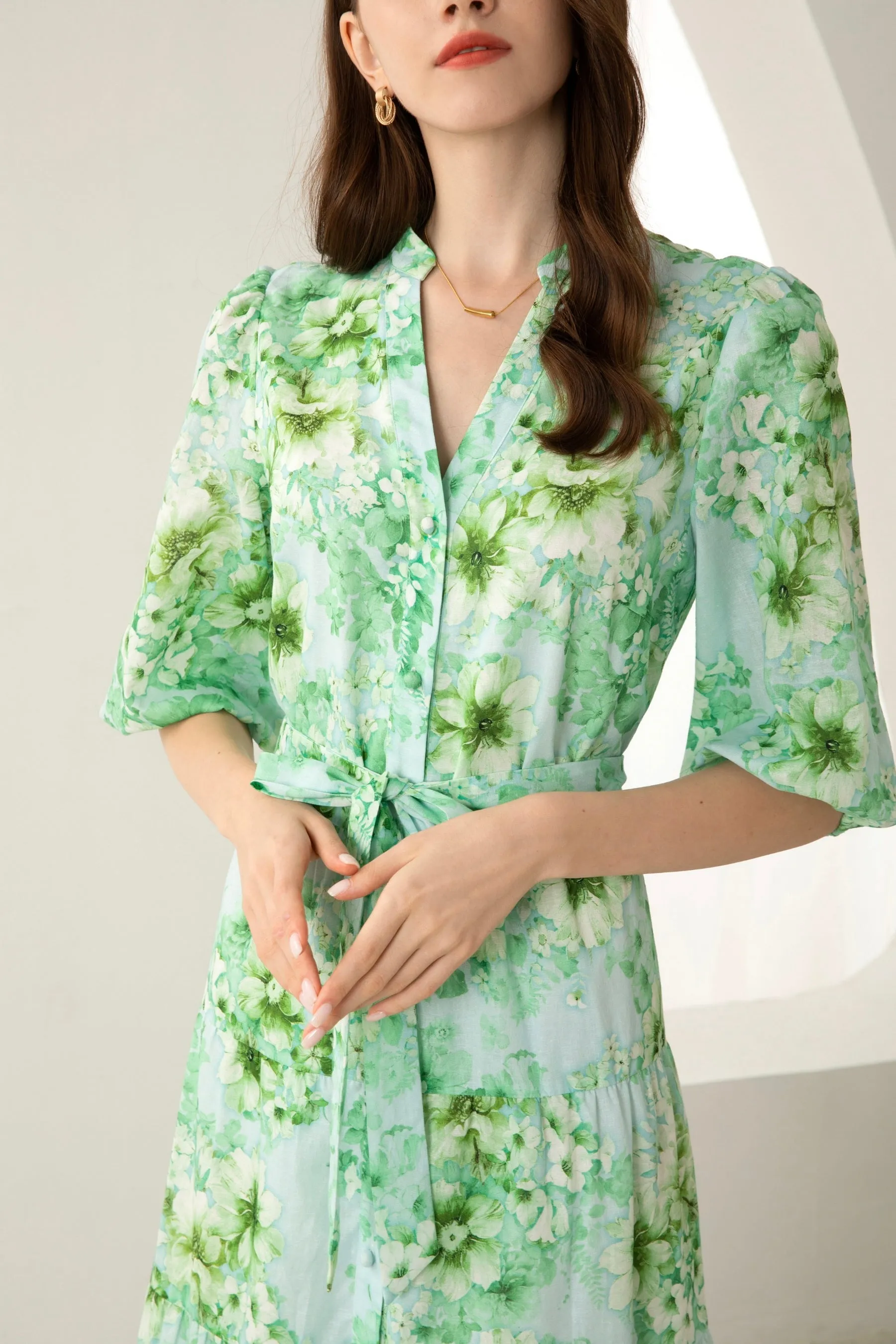 Liat Floral Dress - Green - GDS