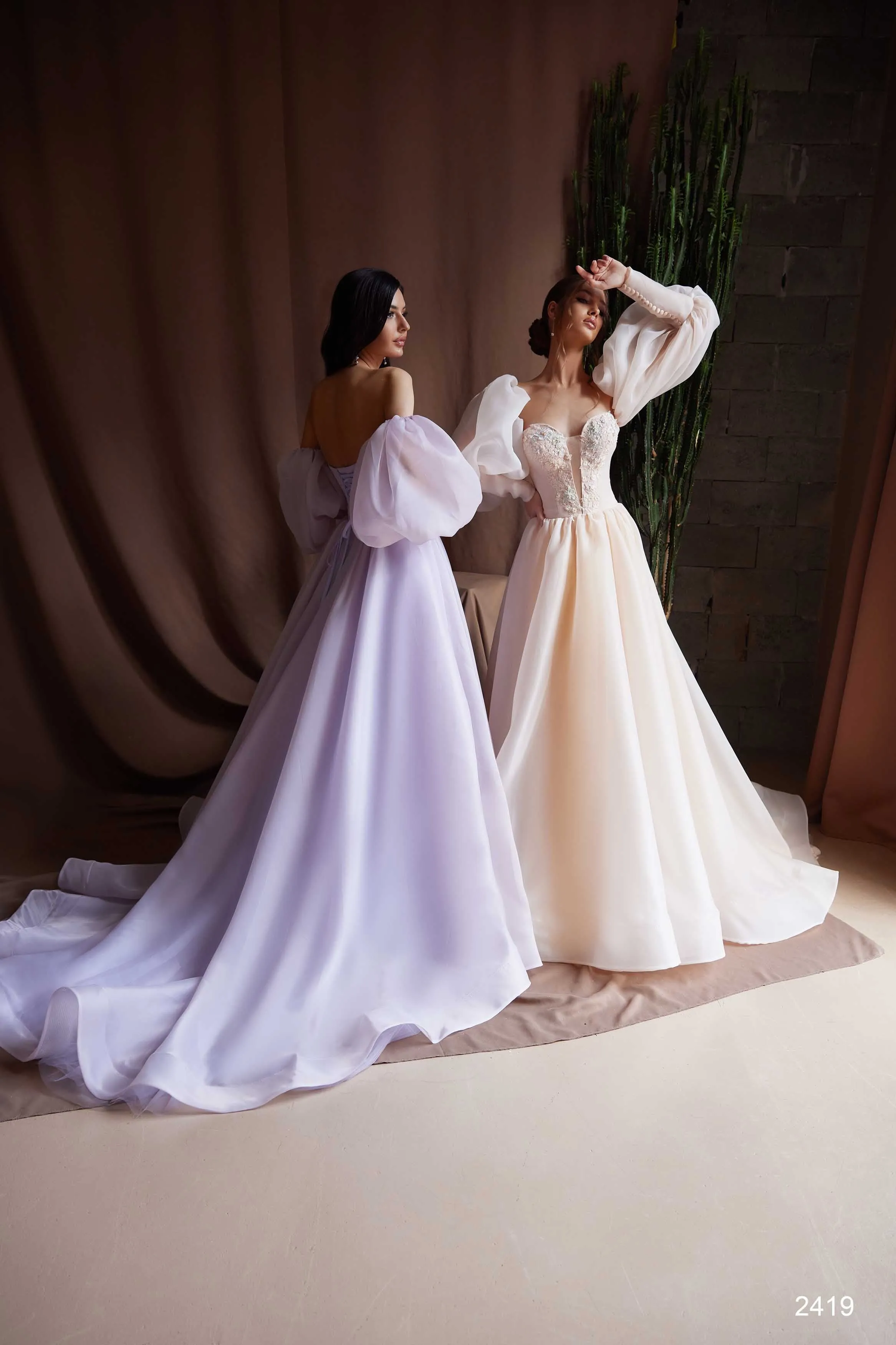 Lilac Ball Gown with Detachable Sleeves