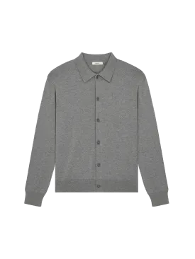 Mens DNA Knitted Collared Shirt—grey marl