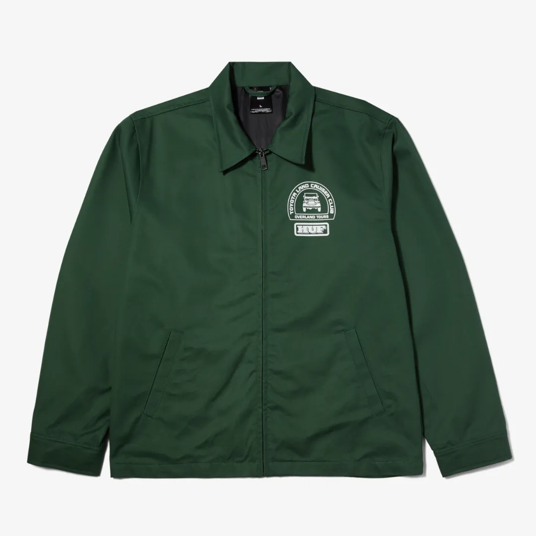 mens huf x toyota parts & service jacket (forest green)