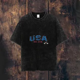 Mens USA EST 1776 Print Tee