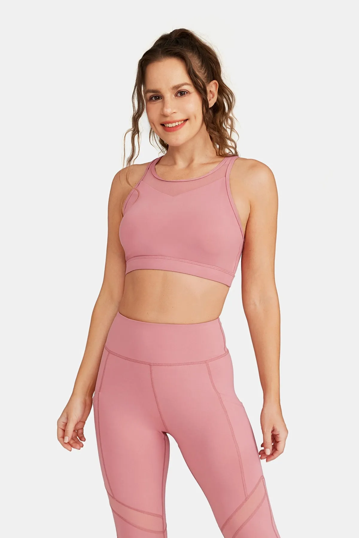 Mesh-Front Sports Bra