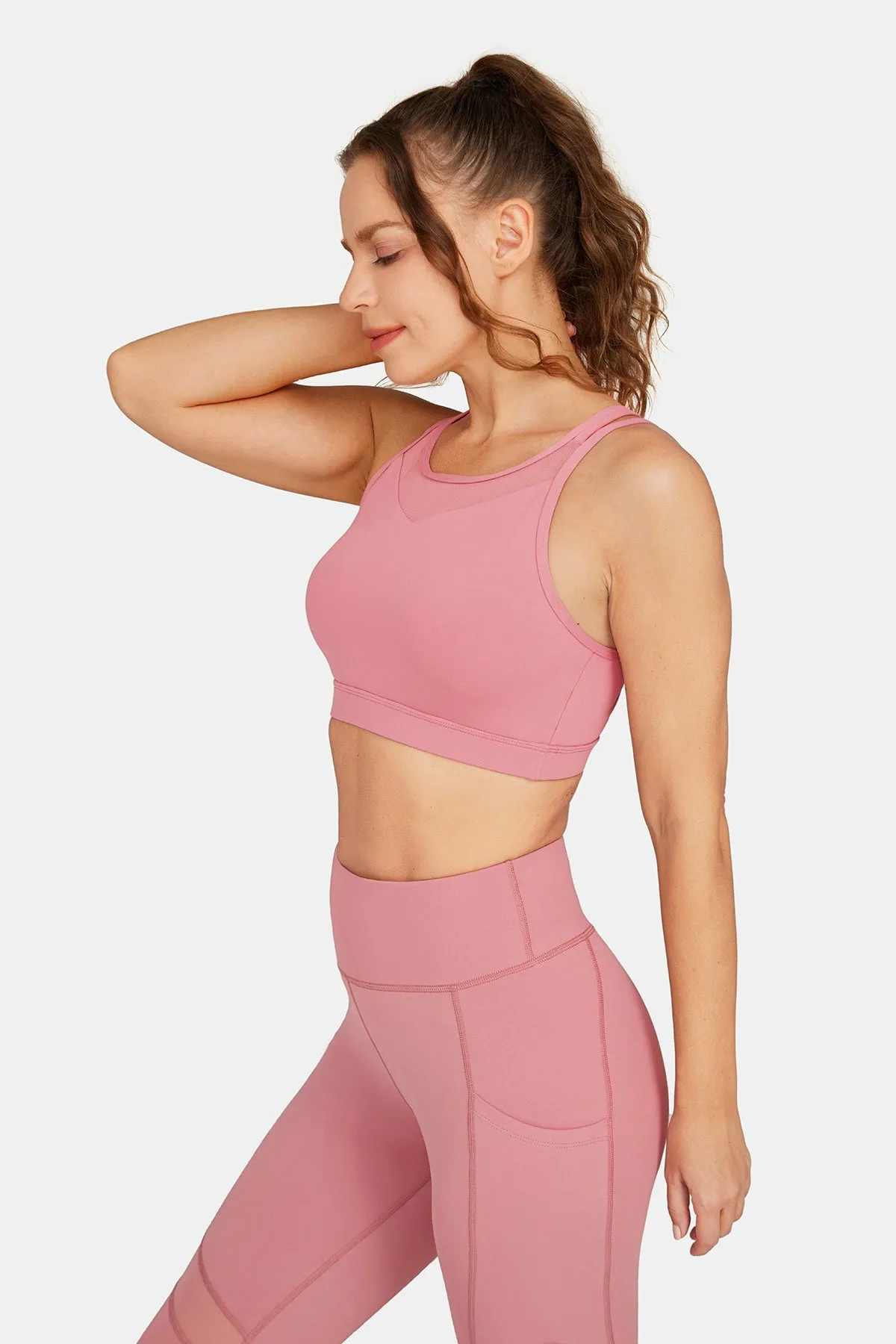 Mesh-Front Sports Bra