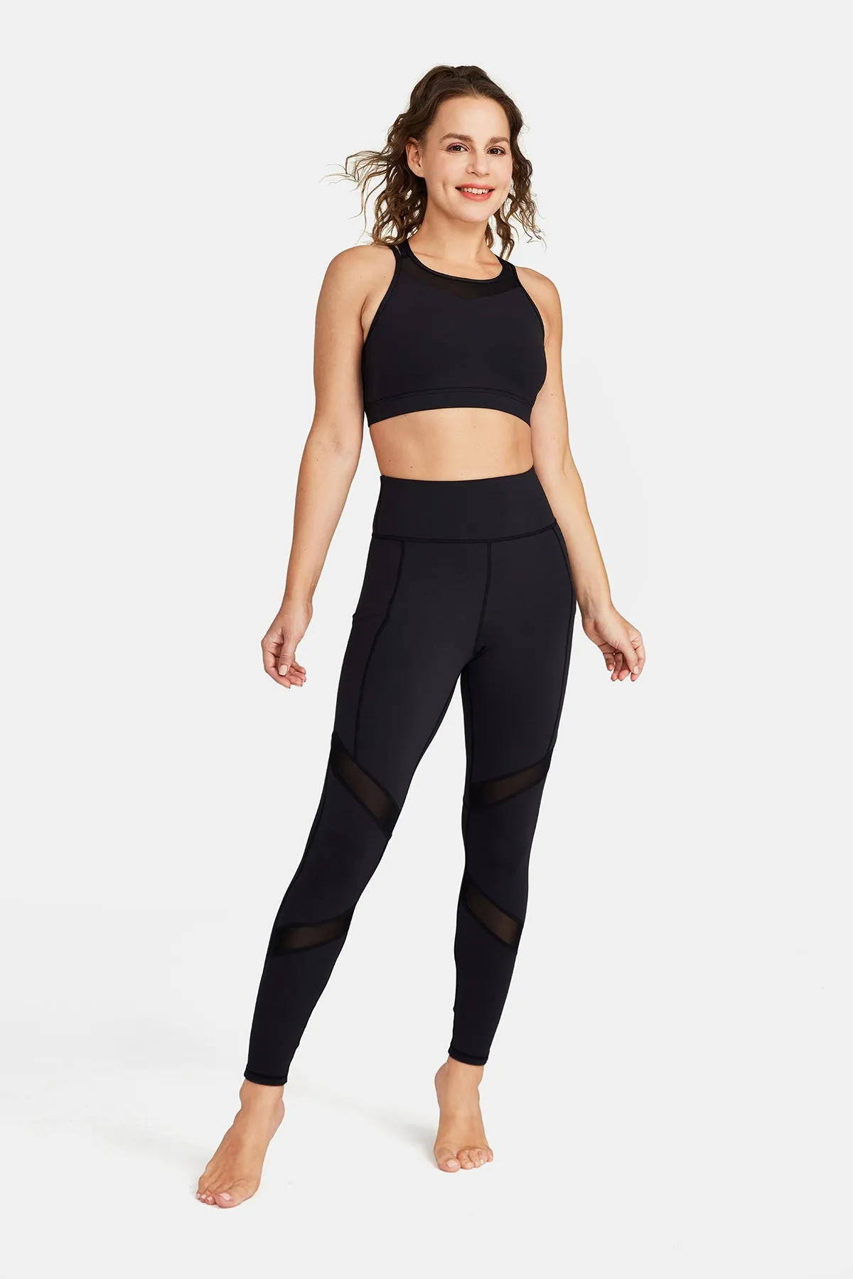 Mesh-Front Sports Bra