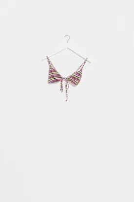 Misfit leone tri bikini top - violet stripe