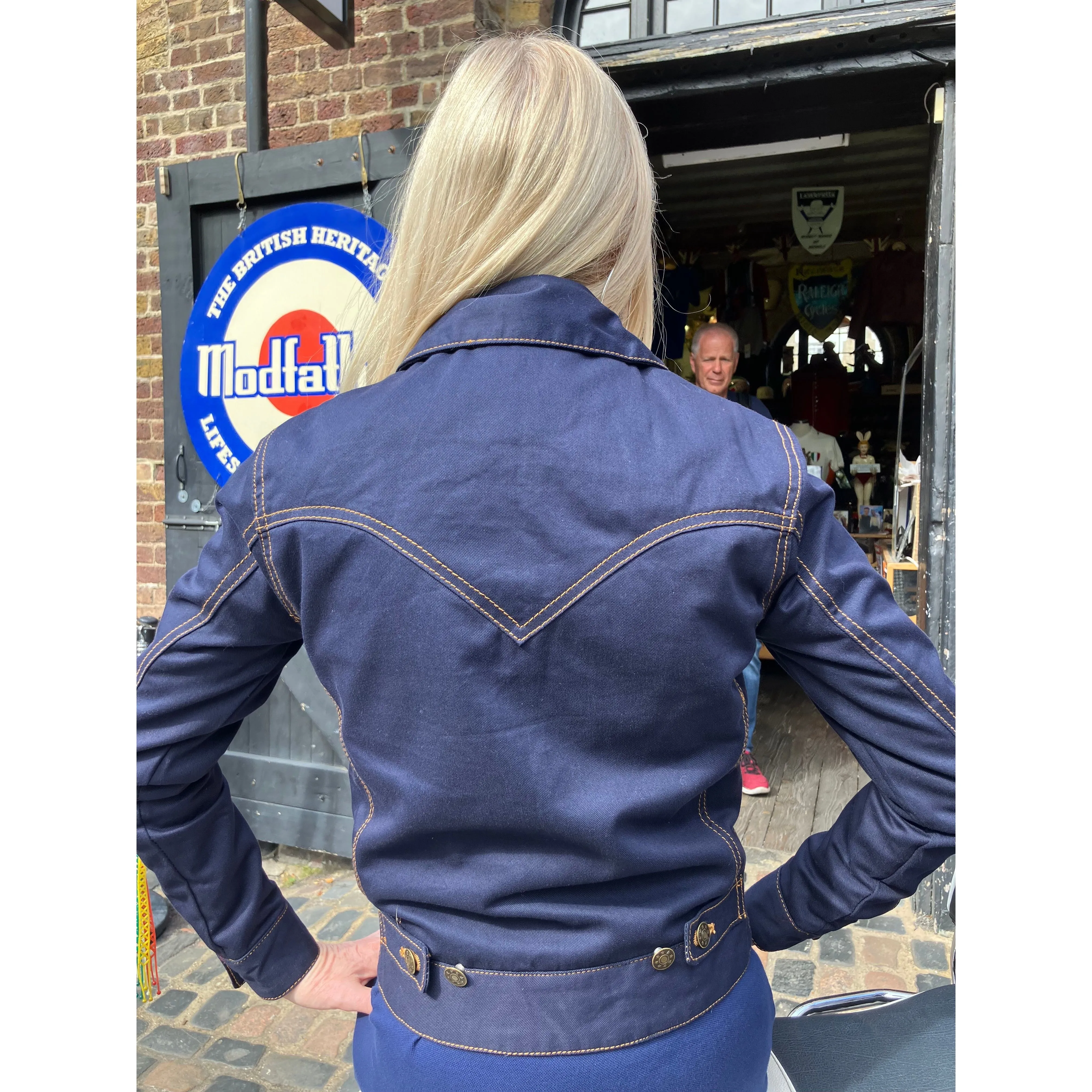 Modfather Clothing - Women's Twill Navy - Trucker Jacket