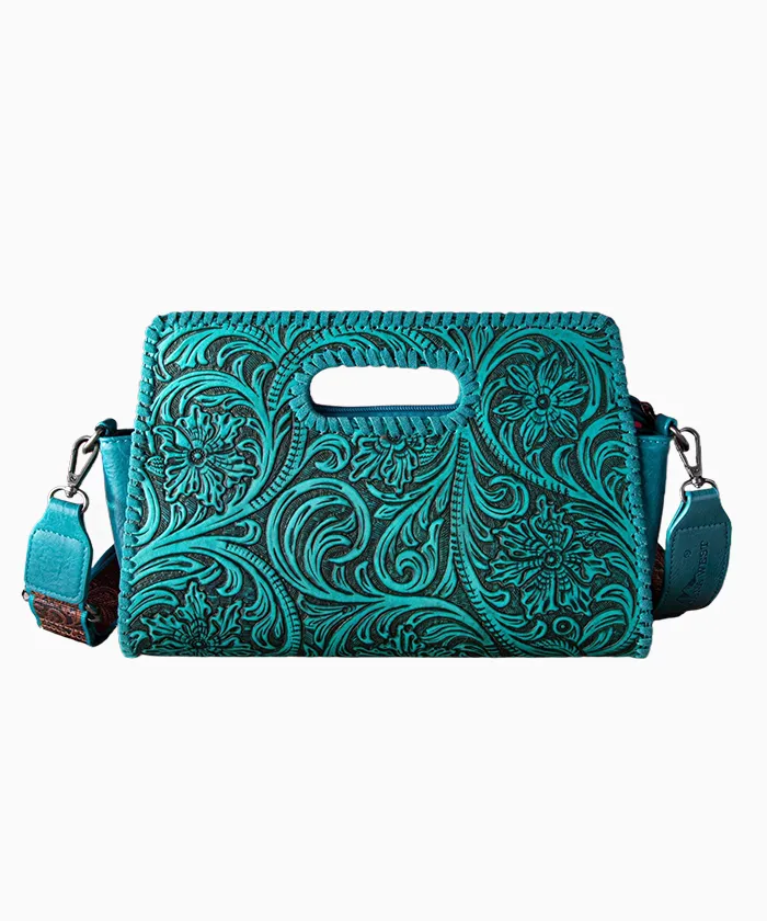 Montana West Floral Embossing Whipstitch Crossbody Bag