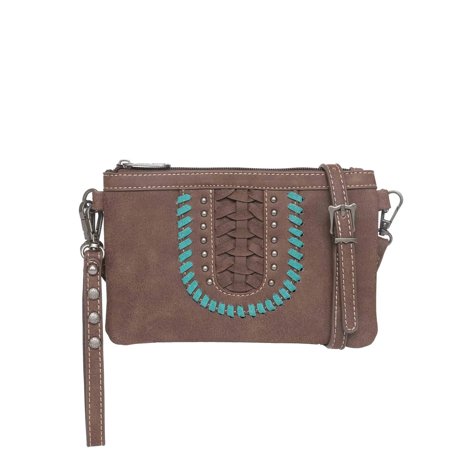 Montana West Tribal Whipstitch Western Crossbody Clutch