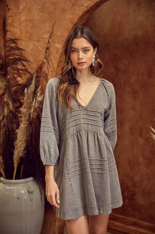 Nightbird Pleated Washed Dress