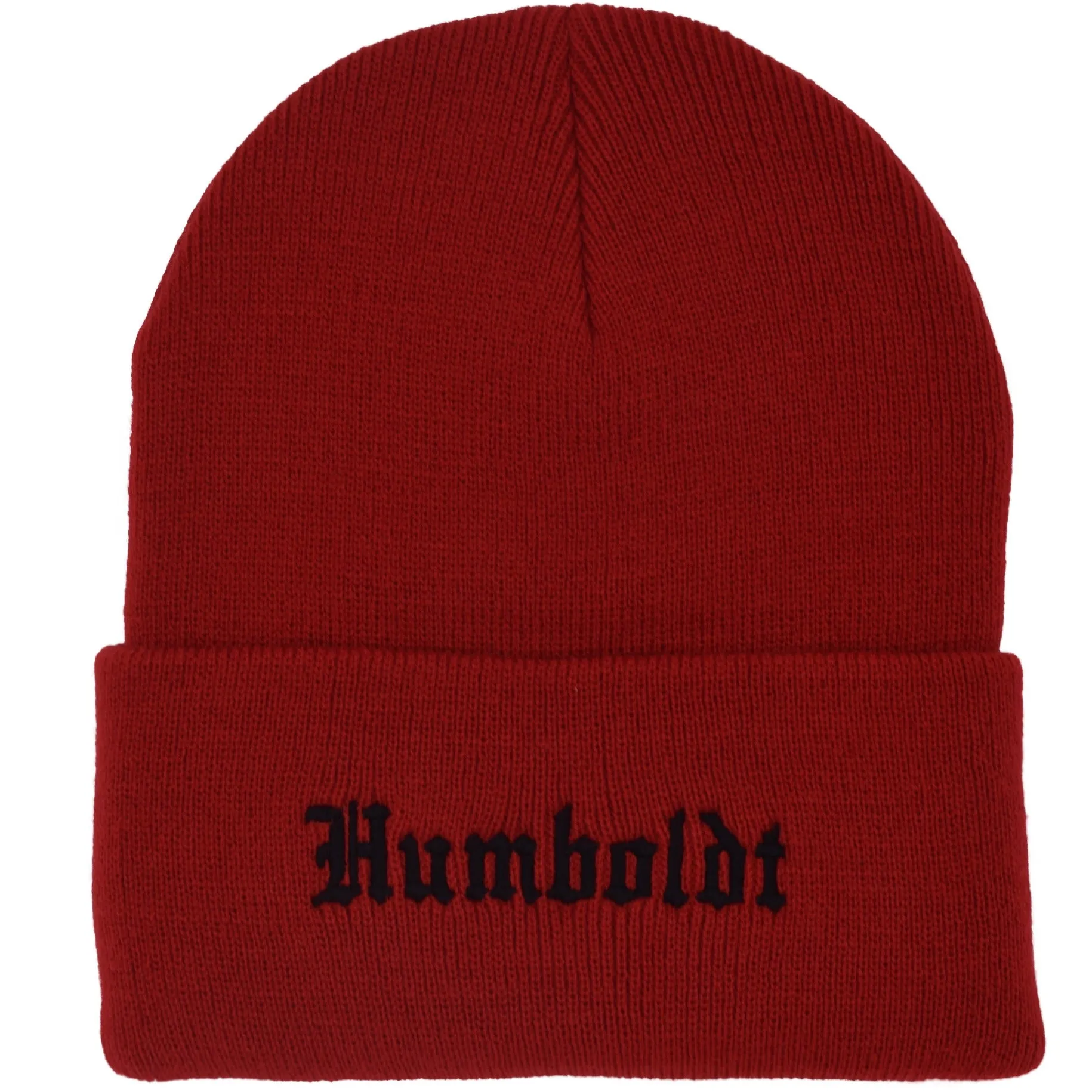 Old English Foldup Beanie RED-BLK