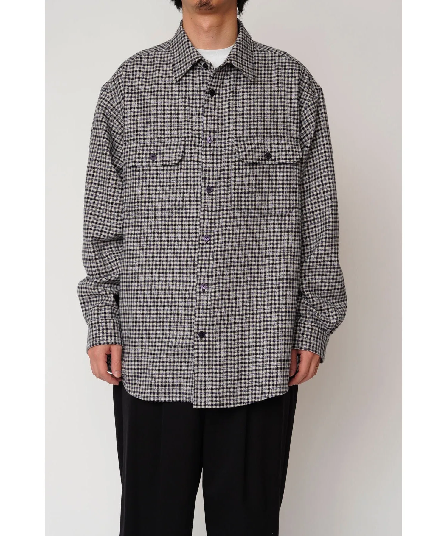 ORIGINAL CHECK L/S WORK SHIRTS "NAVY"