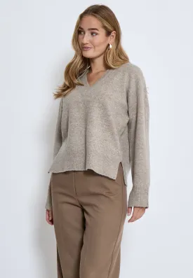 PC7993 - Casey V-Neck Sweater - Twig Sand Melange