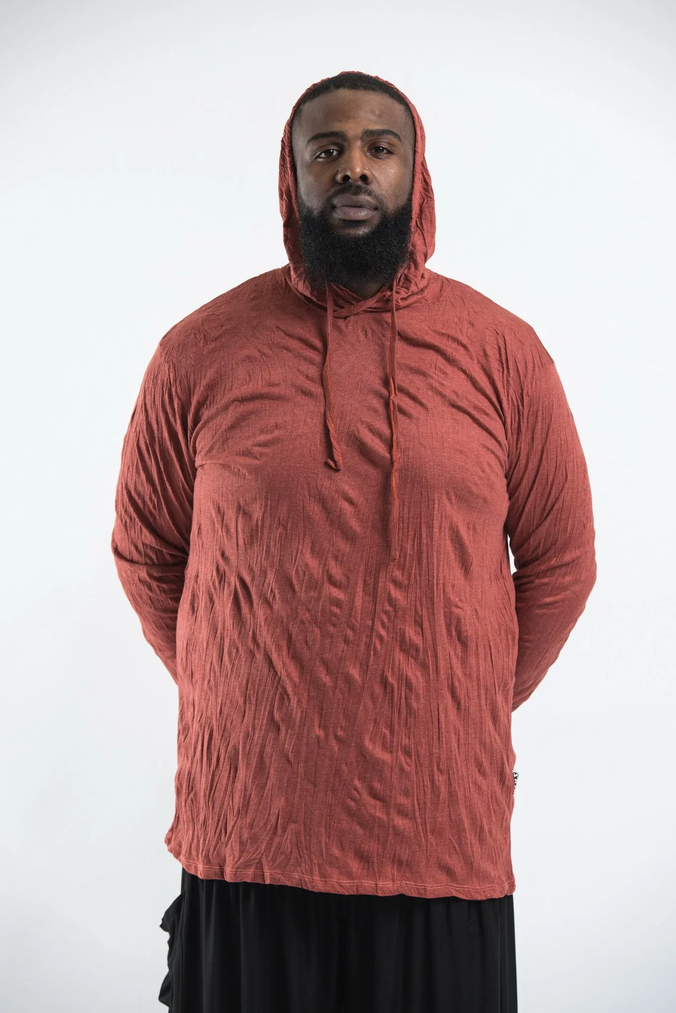 Plus Size Sure Design Unisex Blank Hoodie Brick