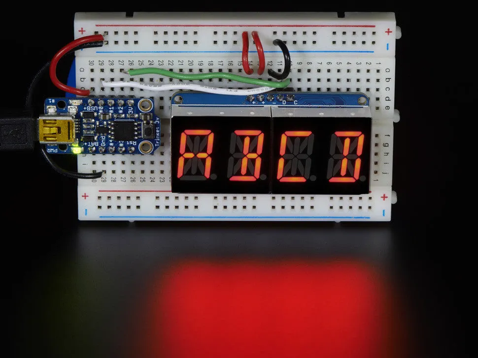 Quad Alphanumeric Display - Red 0.54" Digits w/ I2C Backpack