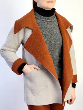 Reversible Big Collar Alpaca Coat